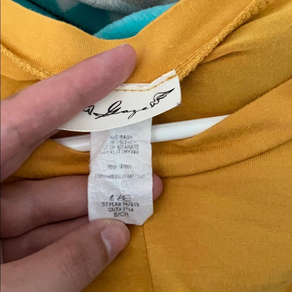 Golden Yellow “Knotted” Front Tee - Picture 2 of 3